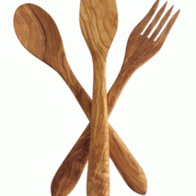 Joc de tres peces de Fusta d'olivera